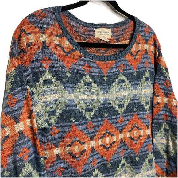 Ralph Lauren Denim & Supply Southwest Aztec Knit Sweater Boho Western‎ Cabincore - Picture 6 of 11